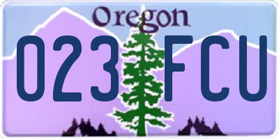 OR license plate 023FCU
