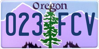 OR license plate 023FCV
