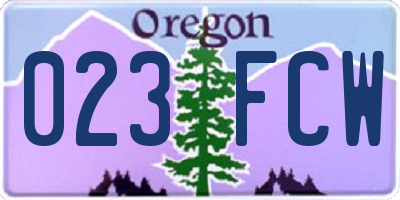 OR license plate 023FCW