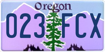 OR license plate 023FCX