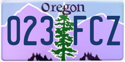 OR license plate 023FCZ