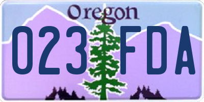 OR license plate 023FDA