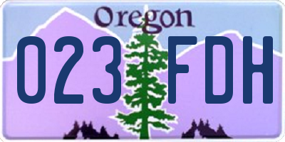 OR license plate 023FDH