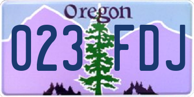 OR license plate 023FDJ