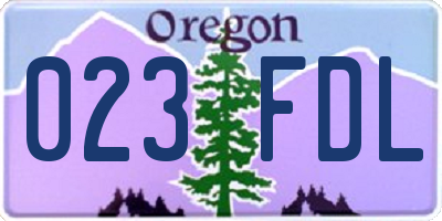 OR license plate 023FDL