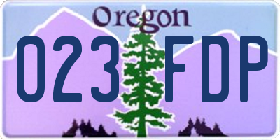 OR license plate 023FDP