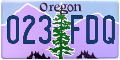 OR license plate 023FDQ