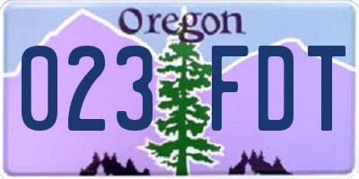 OR license plate 023FDT