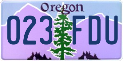 OR license plate 023FDU