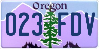 OR license plate 023FDV