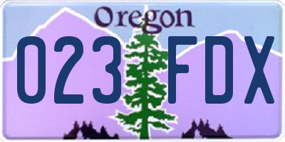 OR license plate 023FDX