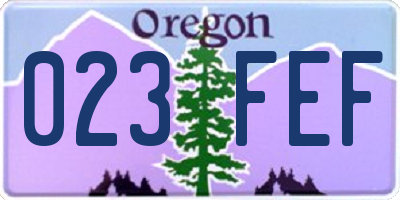 OR license plate 023FEF