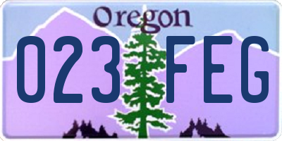 OR license plate 023FEG