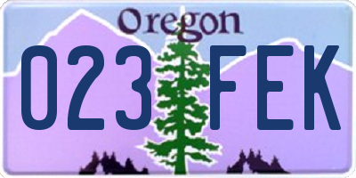 OR license plate 023FEK