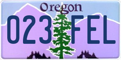 OR license plate 023FEL