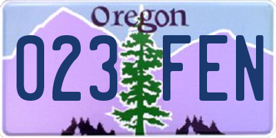 OR license plate 023FEN