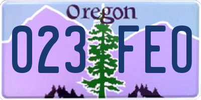 OR license plate 023FEO