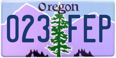 OR license plate 023FEP