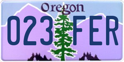 OR license plate 023FER