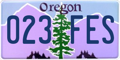 OR license plate 023FES