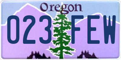 OR license plate 023FEW