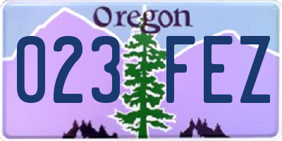OR license plate 023FEZ