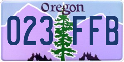 OR license plate 023FFB