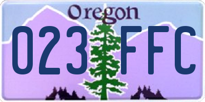 OR license plate 023FFC