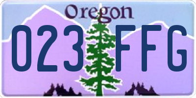 OR license plate 023FFG