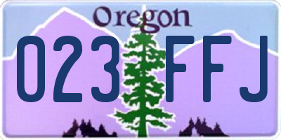 OR license plate 023FFJ
