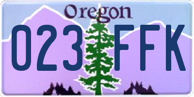 OR license plate 023FFK