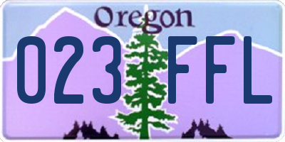 OR license plate 023FFL