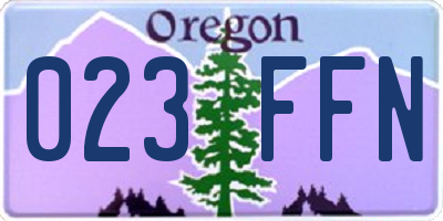 OR license plate 023FFN