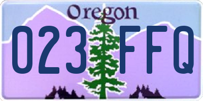 OR license plate 023FFQ