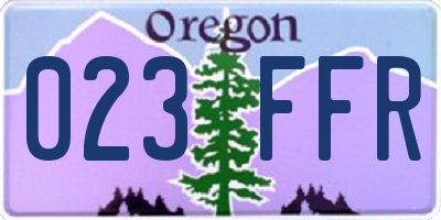 OR license plate 023FFR