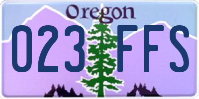 OR license plate 023FFS