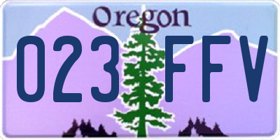 OR license plate 023FFV