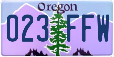 OR license plate 023FFW