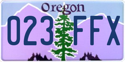 OR license plate 023FFX
