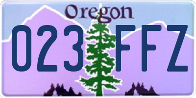 OR license plate 023FFZ