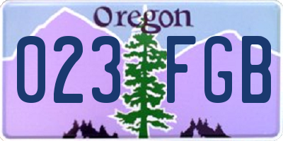 OR license plate 023FGB