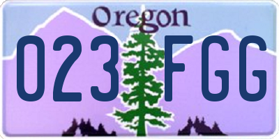 OR license plate 023FGG
