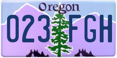 OR license plate 023FGH