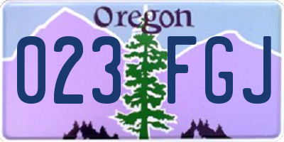 OR license plate 023FGJ