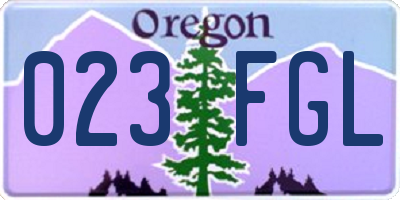OR license plate 023FGL
