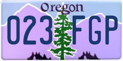 OR license plate 023FGP