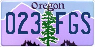 OR license plate 023FGS