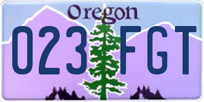 OR license plate 023FGT