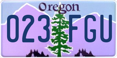 OR license plate 023FGU
