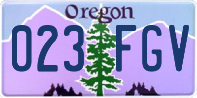 OR license plate 023FGV